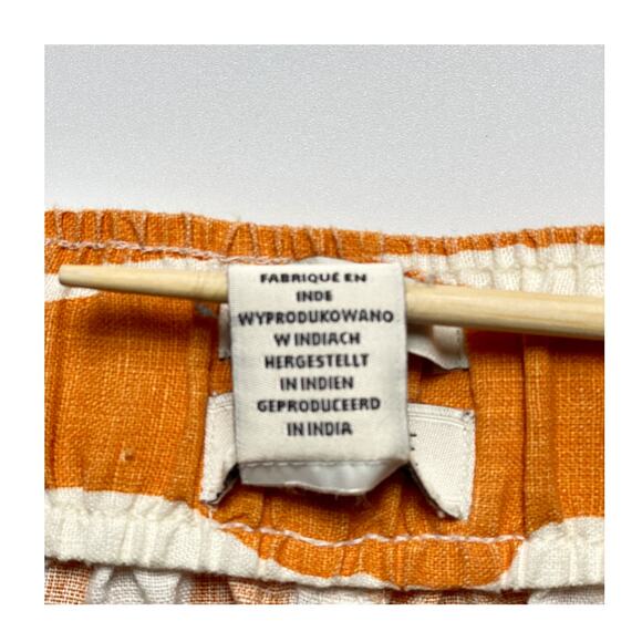 Rachel Zoe Zebra Stripe Linen Pant Set Orange White Top L Pants S India - Picture 9 of 16